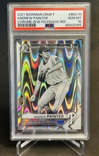 2021 Bowman Chrome Draft 1st Andrew Painter Black & White Raywave #BDC-10 PSA 10