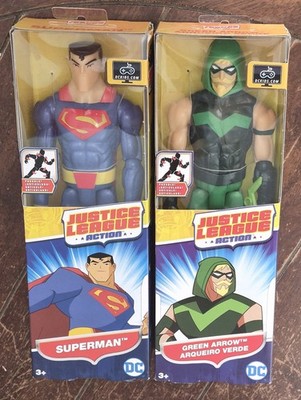 Lot of 2 DC Justice League Action: SUPERMAN & GREEN ARROW 11'' Poseable Figures!