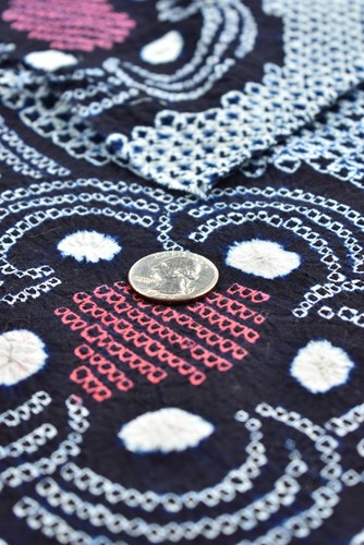 Japanese Fabric Cotton Vintage Kimono Antique Indigo Blue SHIBORI 60.2"/KHC23/65 - Picture 10 of 10