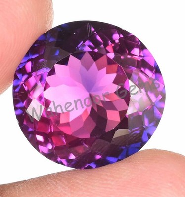 Very Clean 23.40 Ct Natural Purple Pink Tanzanite Round Certified Loose Gemstone