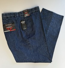 Roundtree  Yorke Core Comfort Indigo Denim Jeans Pants Flat Front 46x32 NWT