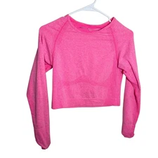 Victoria's Secret Pink T-Shirt Women's Large Neon Pink Seamless Athletic Top