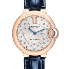 Cartier Ballon Bleu 33 Rose Gold Diamond Ladies Watch WGBB0052 Card