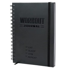 Hardcover Fitness Journal Workout Planner for Men  Women - A5 5.7" x 8.3" S...