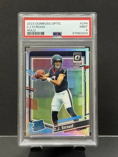 2023 Donruss Optic Holo Prizm #244 CJ Stroud Texans RC Rookie PSA 9 MINT