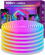 100Ft Neon Rope Lights,Flexible Led Rope Lights Control with App/Remote,Multiple