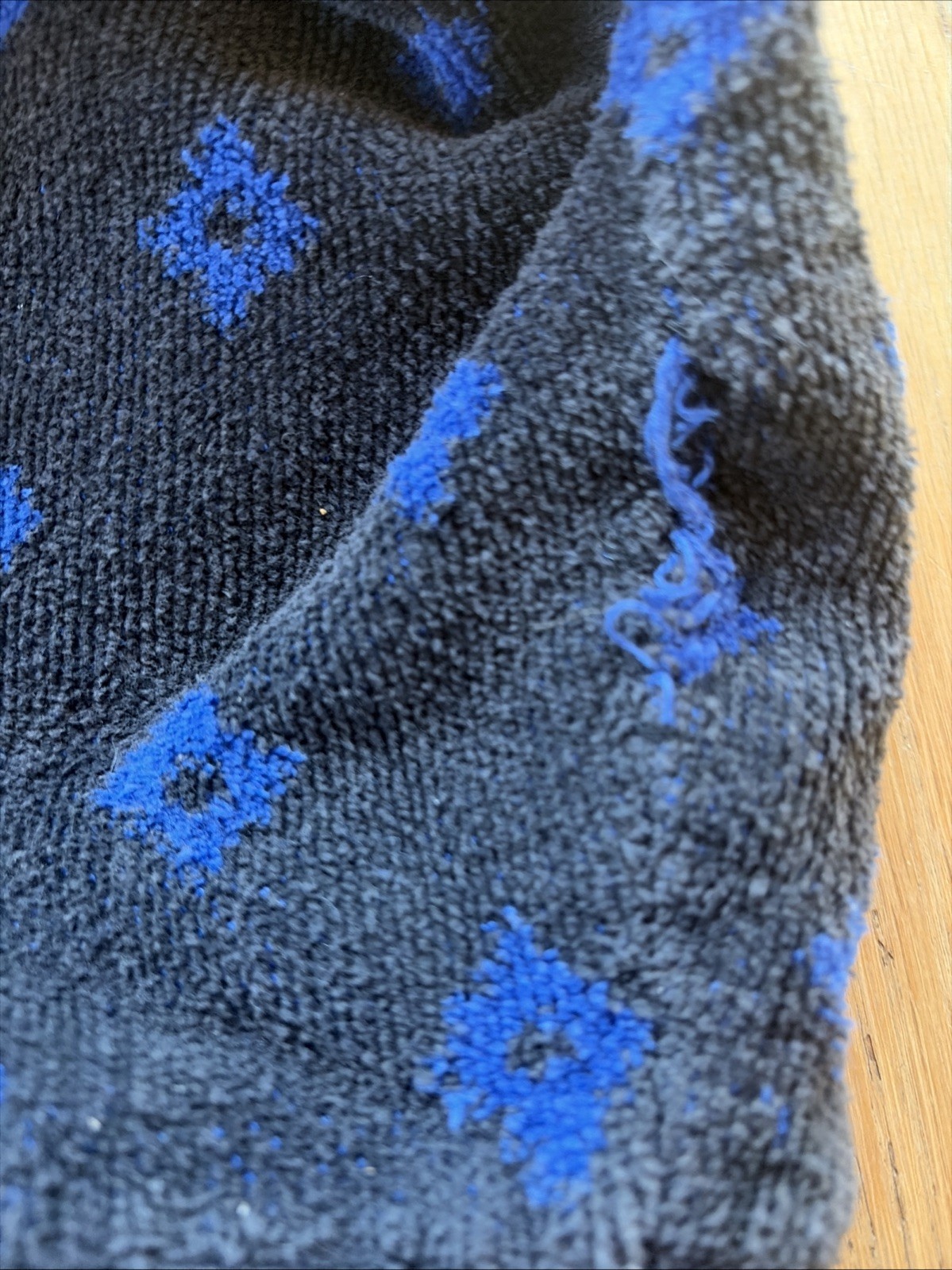 Vintage Christian Dior Monsieur Robe Kimono Geometric Pattern Retro Black Blue thumbnail 7