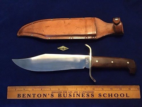 VINTAGE "VIETNAM ERA" 1965-1967 WESTERN USA W49 FIXED BLADE BOWIE KNIFE & SHEATH