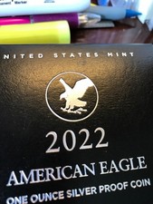 2022S SILVER PROOF AMERICAN EAGLE 1 oz COA/BOX/CASE