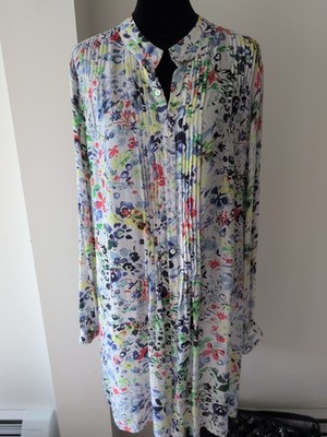 Roberta Freymann Print Dress With Pockets Size M 100% Shell Viscose