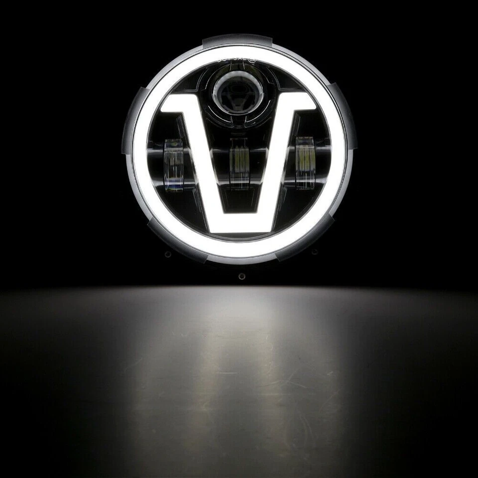 Faróis de LED redondos com lâmpada de seta Ford Courier 1972-1982 2x7" polegadas - Imagem 3 de 4