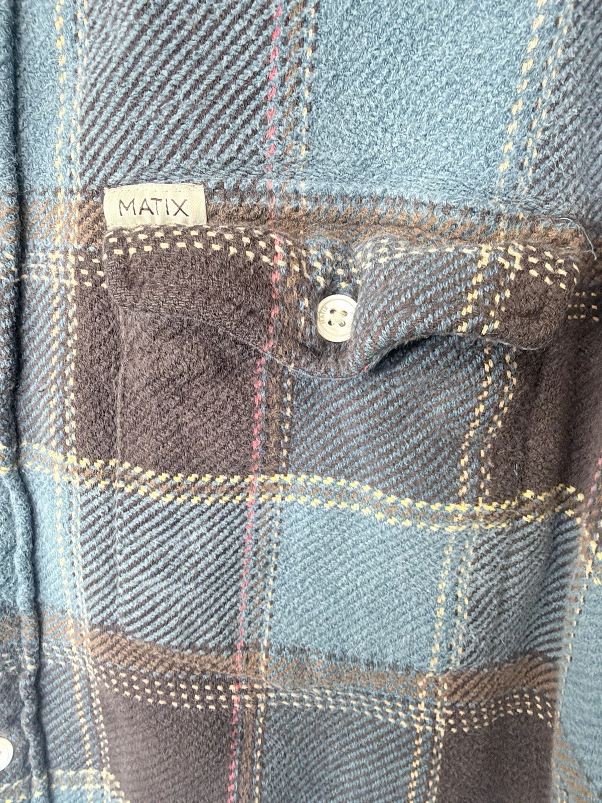 Matix Plaid Flannel Snap Button Shacket, Mens Size Large, Y2K, Grunge image 2