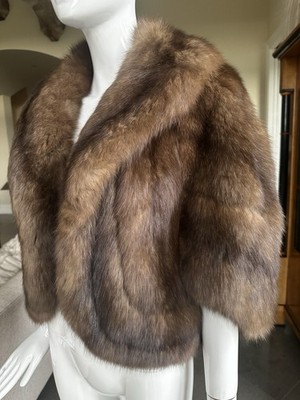 Schiaparelli Vintage Russian Sable Shawl Collar Capelet or Jacket