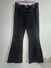 Ava  Viv Womens Black Jeans Size 17 High Rise Relaxed Flared Stretch Plus Size