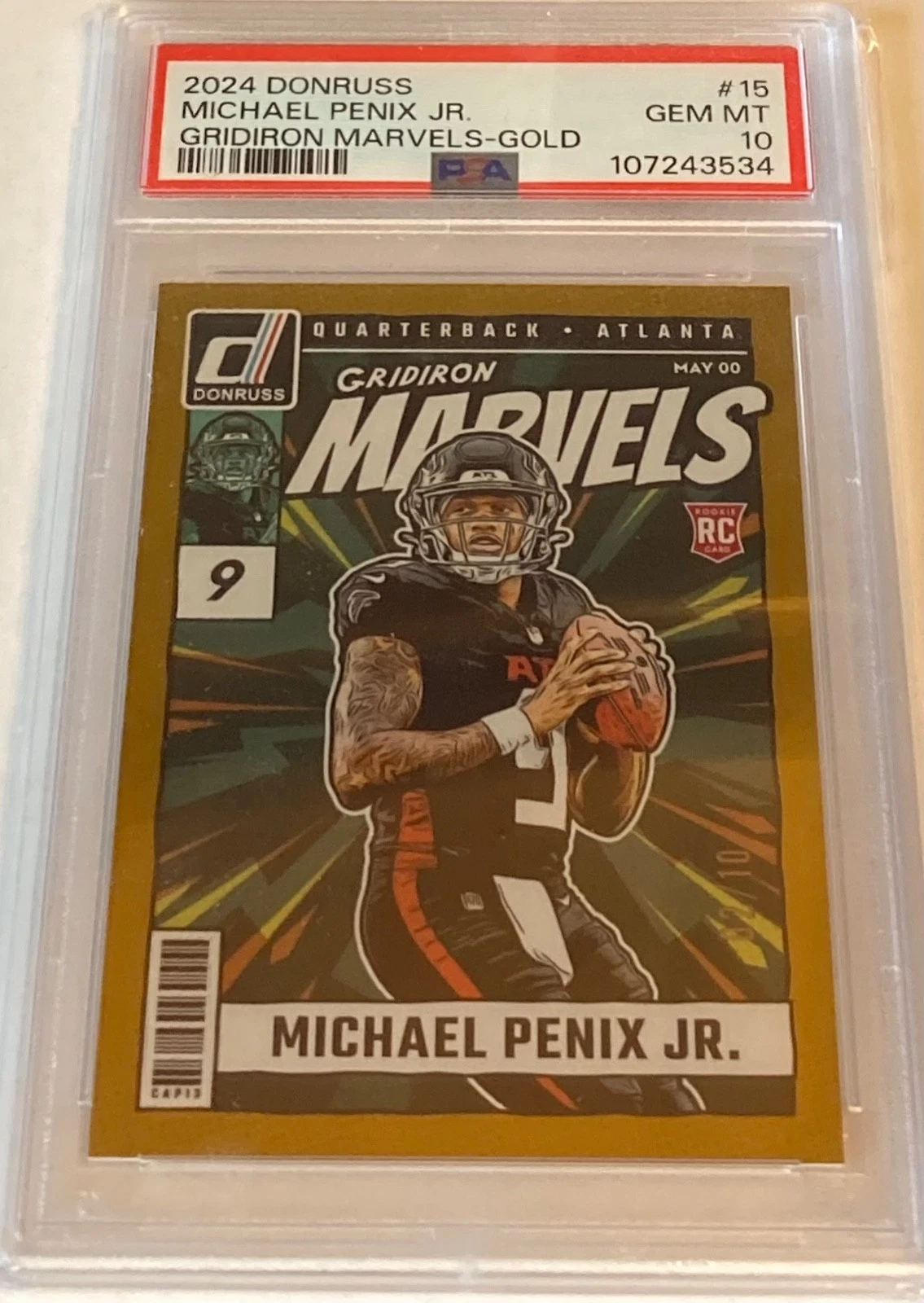 Michael Penix Panini Donruss Gridiron Marvels #15 Gold
