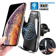 Automatic Clamping Wireless Car Charger Fast Charging Mount For iPhone Samsung