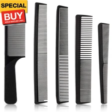 5 Pieces Hair Cutting Comb Barber Comb Hair Styling Combs Fine Teeth Carbon Comb