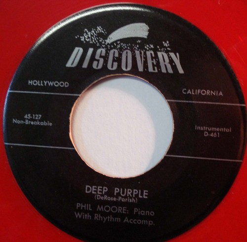 PHIL MOORE ~ Deep Purple ~ 45 rpm Red Vinyl Jazz Record in Canada - Picture 3 of 3