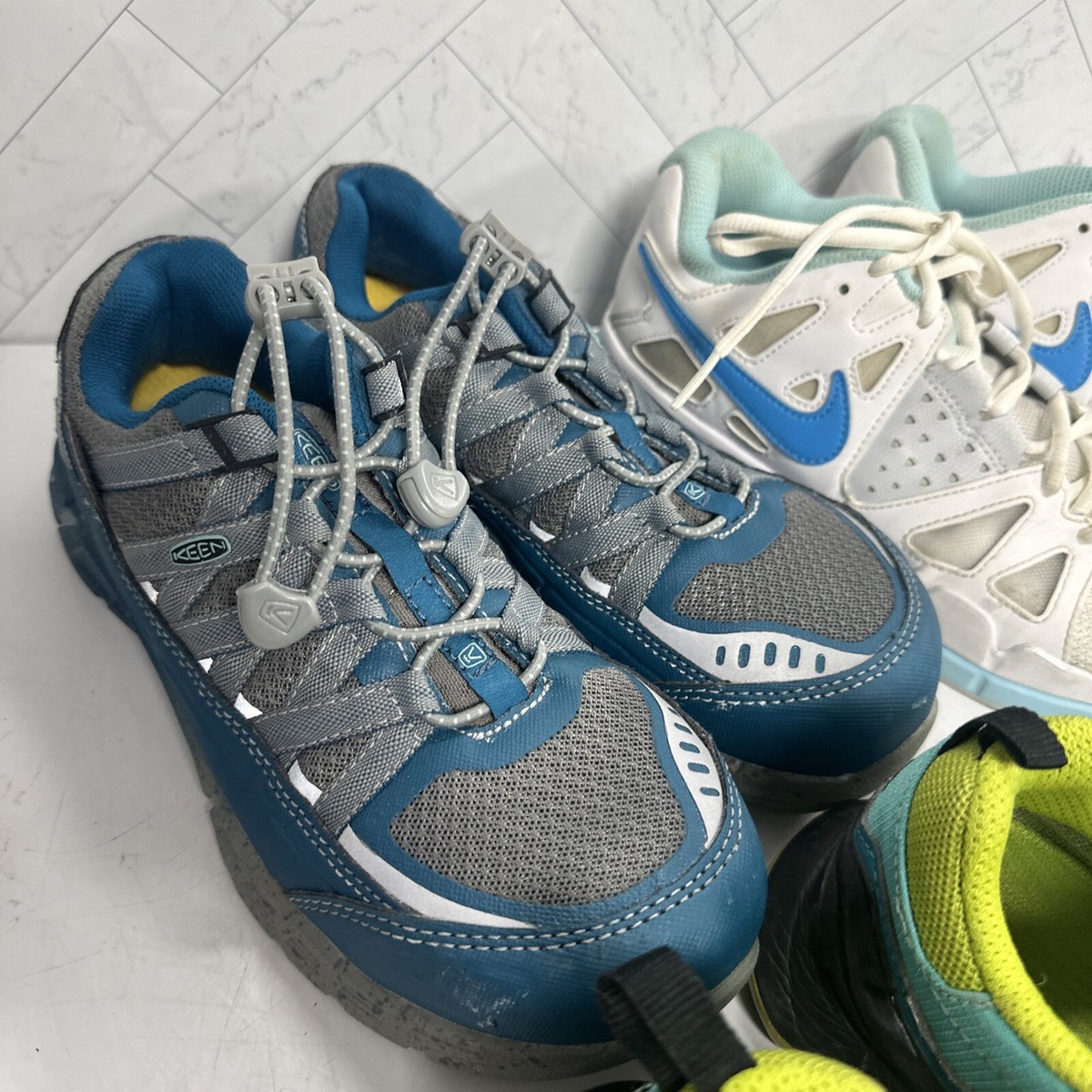 4x Pair Womens Shoes Size 6.5 North Face Keen Nike Adidas Sneakers Hiking Active View 3
