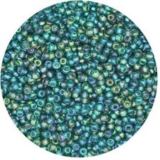 Czech Glass Seed Beads Size 11/0 Transparent Teal Iris