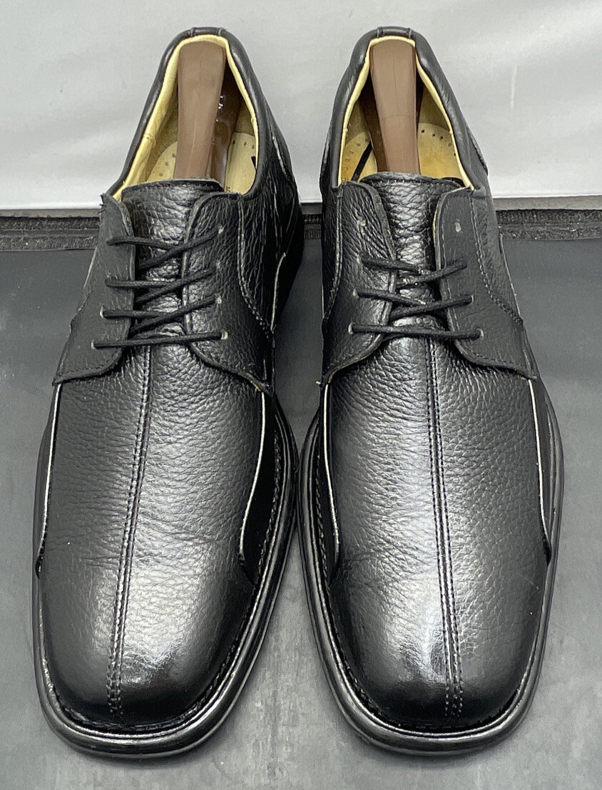 Belvedere Bay Bridge Black Leather Split Toe Oxford Shoes 