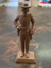 1950's MARX FAMOUS AMERICANS GENERAL CUSTER PLAYSET FIGURE DARK BROWN PLASTIC
