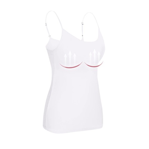 Women Fit Camisole with Built in Bra Adjustable Spaghetti Straps Camis Tank Top✨ - Picture 4 of 40