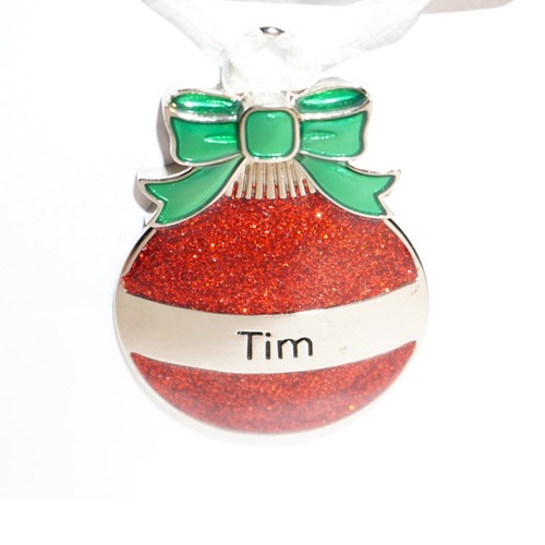Ganz Metal Christmas Ornament Ball Red Personalized Pick Name Collectible NWT JB - Picture 3 of 72