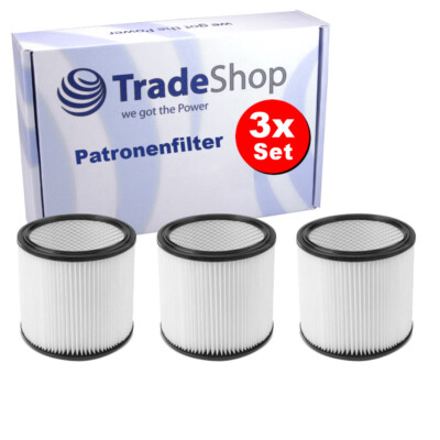 3x Patronenfilter Rundfilter für ShopVac Pro 1300 Inox, 30 PW, Super 30, 1300