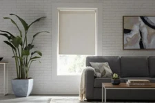 CUSTOM CUT TO SIZE StyleWell Cordless Blackout Roller Shades - Beige