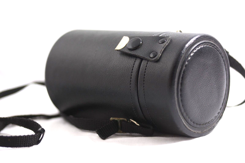 VIVITAR HARD BLACK MEDIUM TELEPHOTO CAMERA LENS CASE WITH STRAP (EXCELLENT)