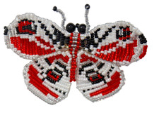 BARRETTE HAND BEADED FRENCH HAIR CLIP BUTTERFLY HAIR ACCESSORY  4.5" X 3" L