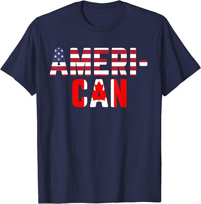 Ameri-can Canadian Flag America Canada Patriotic Gift Unisex T-Shirt