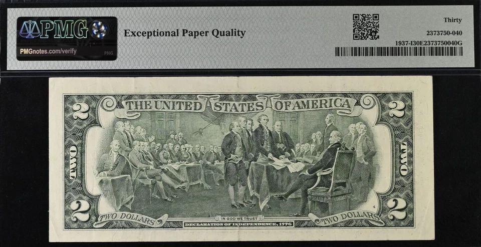 2003 $2 Federal Reserve Note PMG 30EPQ - Fancy Serial Number 00901000 - Image 3 of 3