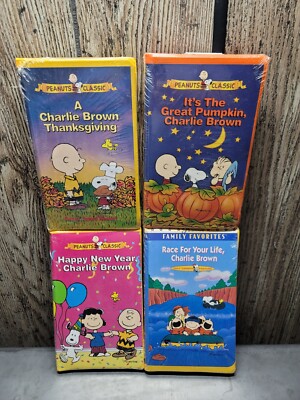 Vintage Charlie Brown Peanuts VHS Tape Lot (4) SEALED New