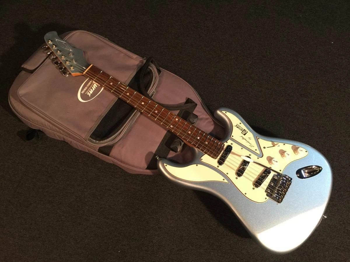 Used BURNS LONDON COBRA DX Metallic Blue Stratocaster Good Condition W/OGB