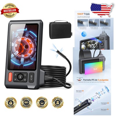 Triple Lens Endoscope Camera with 5'' IPS Screen for Comprehensive Inspections