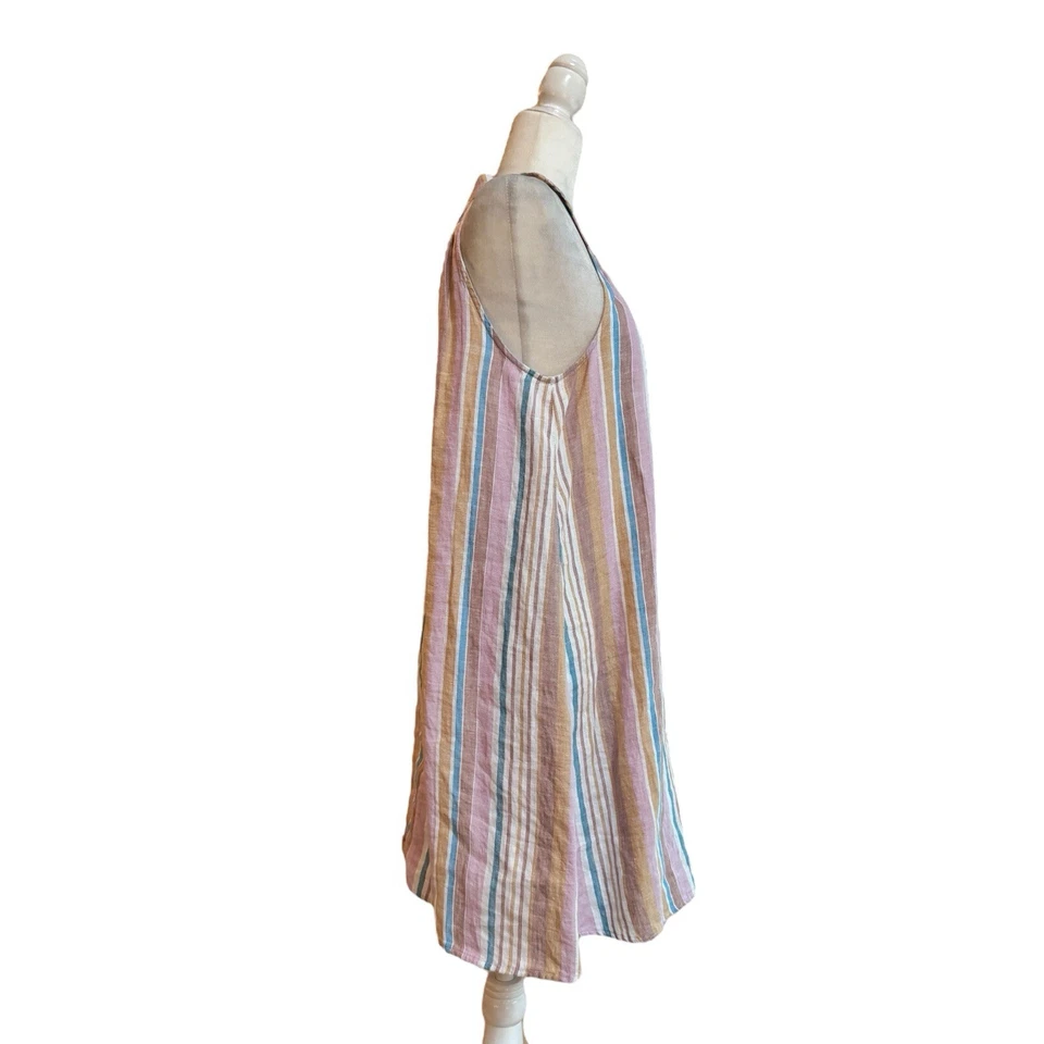 C&C California Multicolor Stripe Sleeveless Linen Women Size M Shift Beach - Image 2 of 4