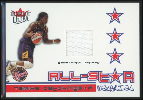 2004 Fleer Ultra WNBA Tamika Catchings All-Star Material Game-Worn Jersey Fever