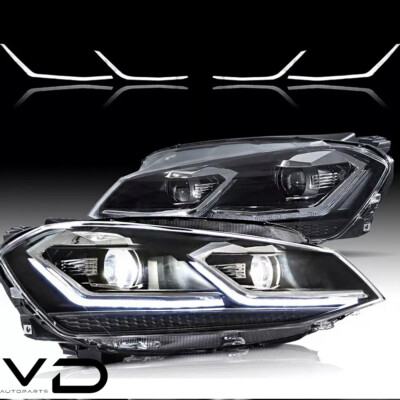 For 2018-21 Volkswagen Golf MK7.5 Halogen Model VLAND LED Head Lights Sequential
