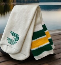 VTG 80s Ridgeview Socks 6-10 Green Gold Striped Orlon Acrylic Mid-Calf USA 90s.