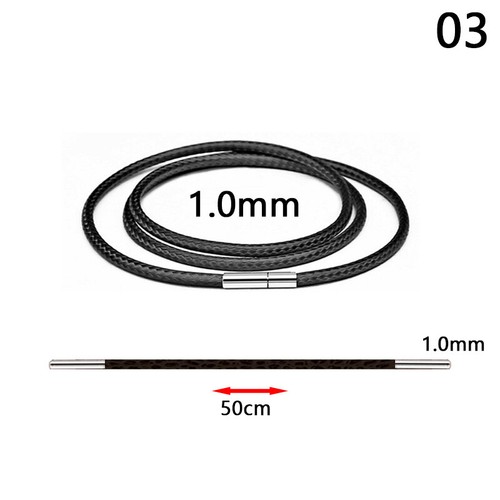 Women Men Necklace Cord Leather Cord Wax Rope Chain Stainless Steel Clasp DIY US - Picture 15 of 72