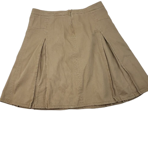 GH Bass & Co Women's Skirt Size 10 Tan Corduroy Flare Pleated Cotton - Image 4 of 4