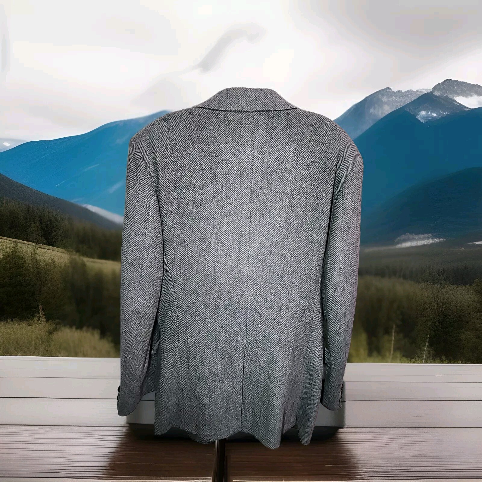 FILA Giacca cappotto sportivo Adams Row da uomo grigia lana due bottoni spina di pesce taglia 42 R