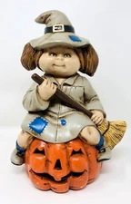 RARE Vintage Ceramic CABBAGE PATCH KID “Style” Halloween Witch Decoration!