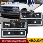[U-LED DRL] Headlight+Bumper Lamps For 1990-1999 Chevy GMC C/K C1500 C2500 C3500 (For: Silverado)
