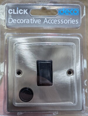 Click Deco Victorian Satin Chrome 20A Double Pole Switch with Optional Flex