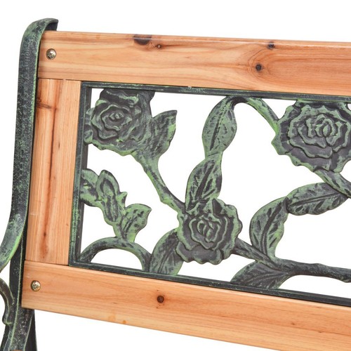 Outdoor Decor Garden Patio Deck Rose Patterned Wooden Park Bench Chair Seat - Picture 4 of 5