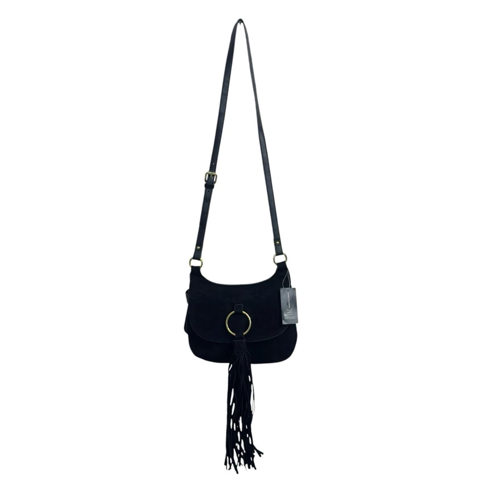 Bolso Bandolera INC Negro Imitación Gamuza Flecos, Bolsillo - Nuevo con Etiquetas, Precio de Venta sugerido por el fabricante 79 USD Foto 4 de 4