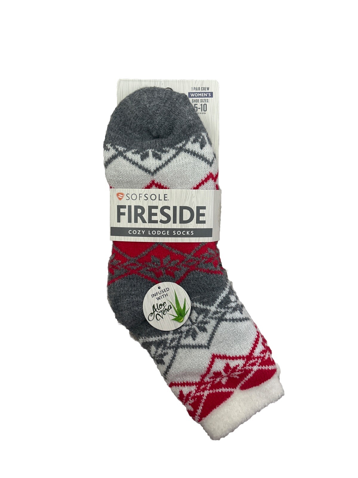 SAOLA Nuovo! Calze Natalizie Donna Taglia 5 10 Inf Aloe Suola Divano Caminetto Accogliente Loggia